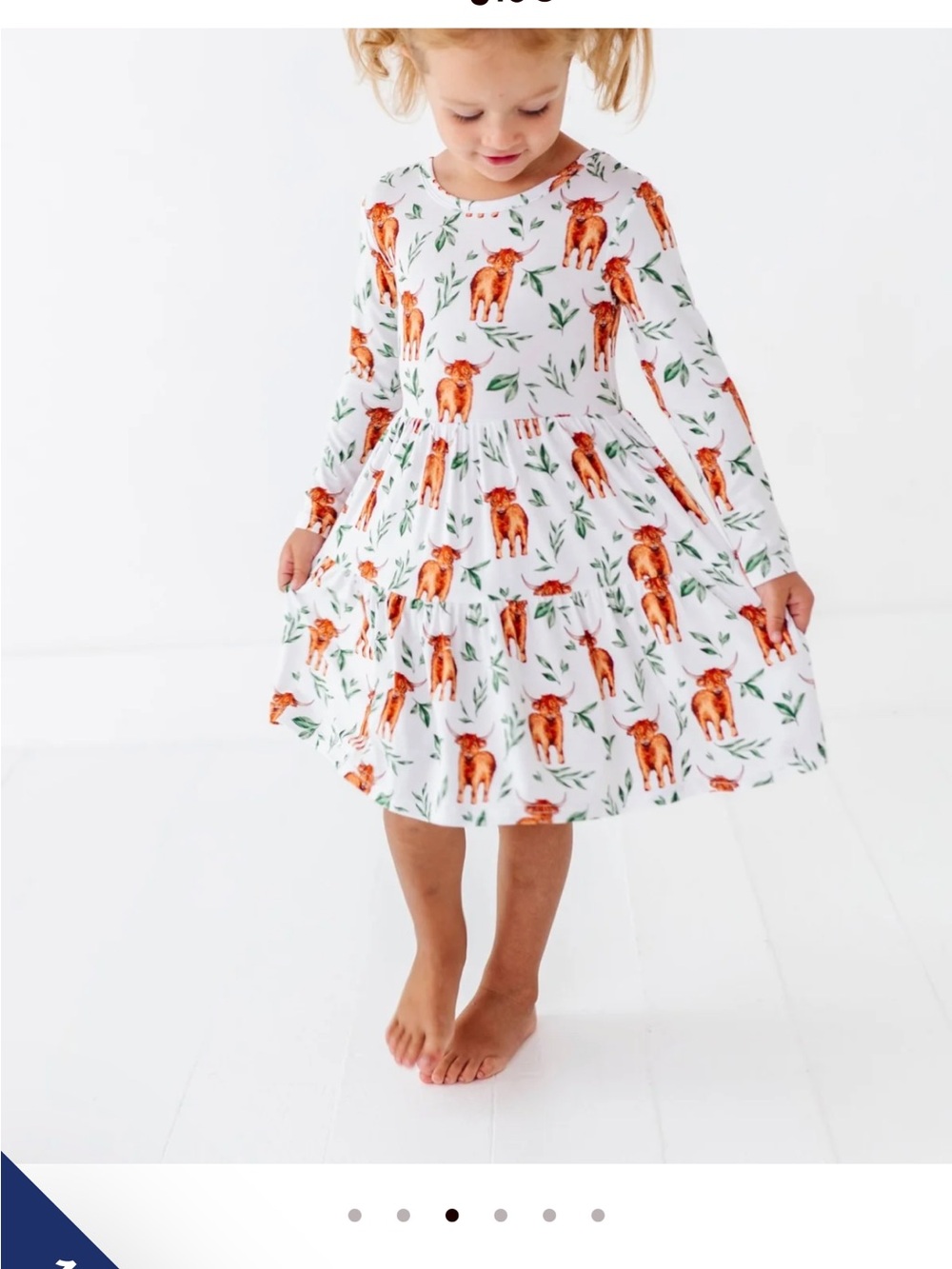 The sleepy sloth. Mason cow tiered twirl Dress.  BNWT!!!!  Size 2.